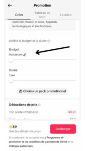 Comment définir le budget et la durée sur Tiktok Ads